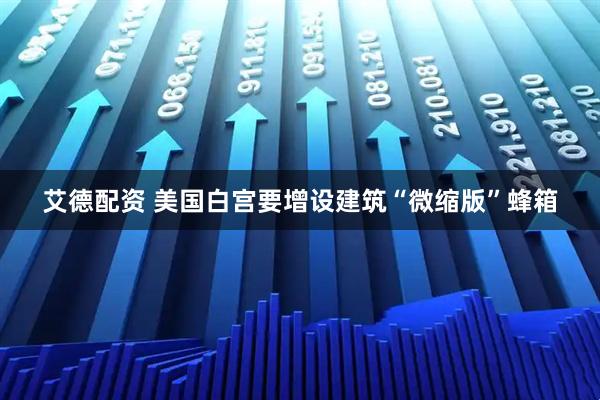 艾德配资 美国白宫要增设建筑“微缩版”蜂箱